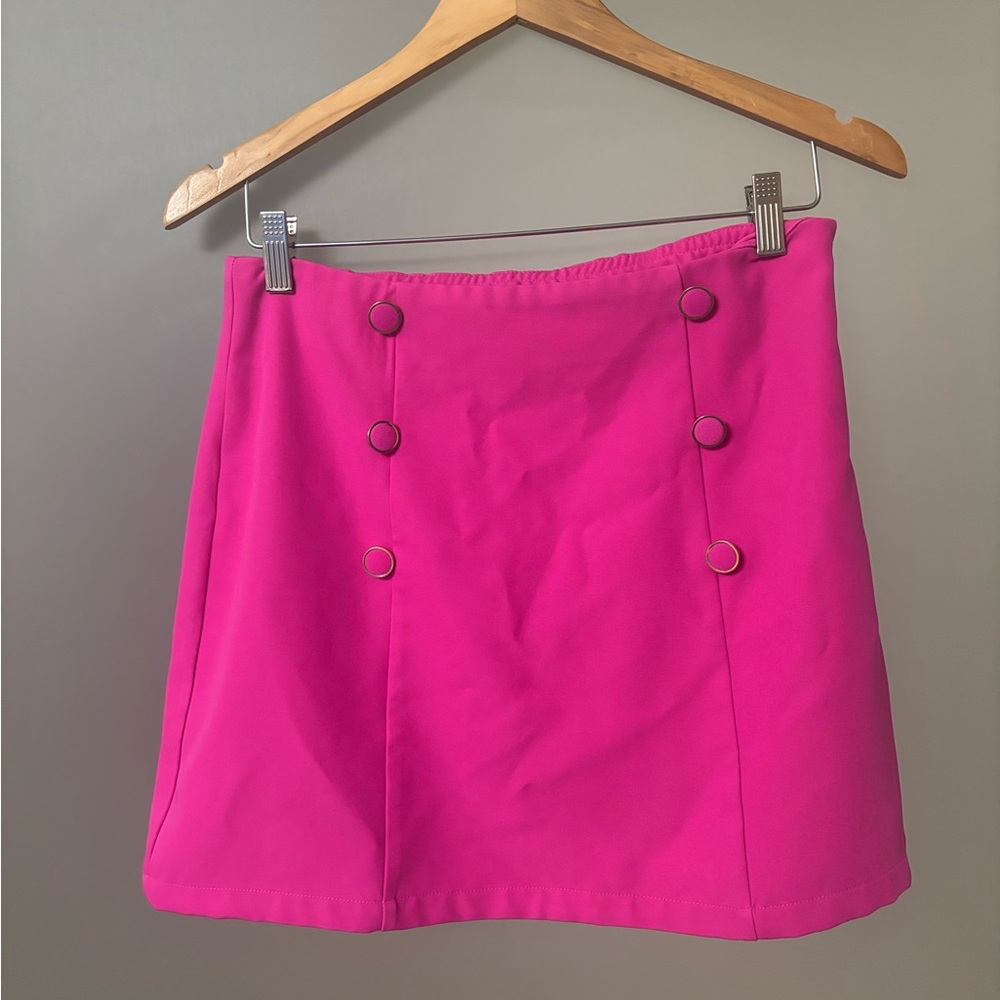 SHEIN Fuchsia Buttoned Mini Skirt